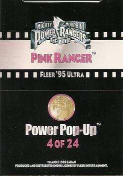 1995 Ultra Mighty Morphin Power Rangers: The Movie - Power Pop-Ups #4 Pink Ranger Back