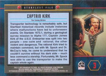 2001 Rittenhouse Star Trek 35th Anniversary HoloFEX #3 Captain Kirk Back