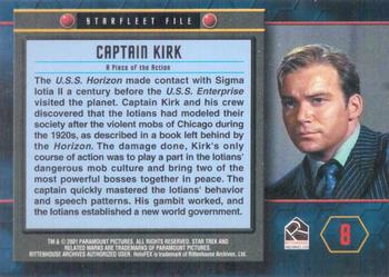 2001 Rittenhouse Star Trek 35th Anniversary HoloFEX #8 Captain Kirk Back
