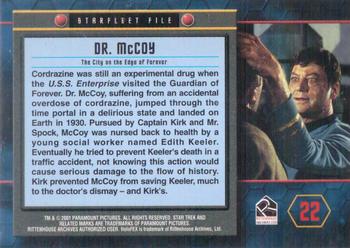 2001 Rittenhouse Star Trek 35th Anniversary HoloFEX #22 Dr. McCoy Back