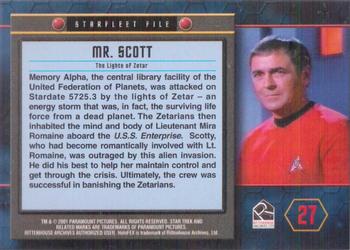 2001 Rittenhouse Star Trek 35th Anniversary HoloFEX #27 Scotty Back