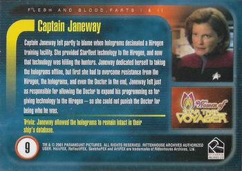 2001 Rittenhouse Women of Star Trek Voyager HoloFEX #9 Captain Janeway Back