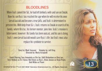 2001 Rittenhouse Stargate SG-1 Premiere Edition #13 Bloodlines Back