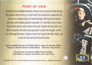 2001 Rittenhouse Stargate SG-1 Premiere Edition #53 Point of View Back