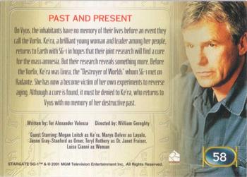 2001 Rittenhouse Stargate SG-1 Premiere Edition #58 Past & Present Back