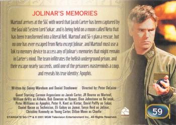 2001 Rittenhouse Stargate SG-1 Premiere Edition #59 Jolinar's Memories Back