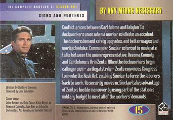 2002 Rittenhouse The Complete Babylon 5 #15 By Any Means Necessary Back