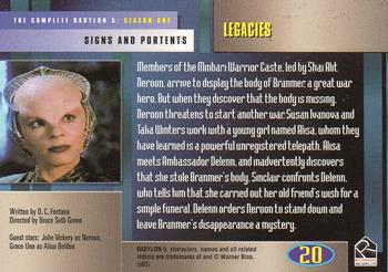 2002 Rittenhouse The Complete Babylon 5 #20 Legacies Back