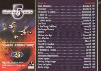 2002 Rittenhouse The Complete Babylon 5 #26 Season Two: The Coming of Shadows Back