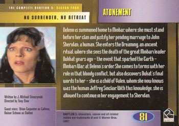 2002 Rittenhouse The Complete Babylon 5 #81 Atonement Back