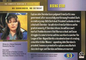 2002 Rittenhouse The Complete Babylon 5 #93 Rising Star Back
