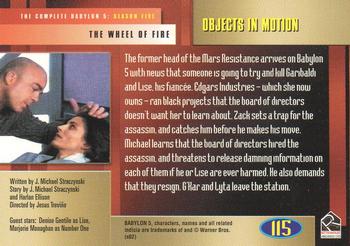 2002 Rittenhouse The Complete Babylon 5 #115 Objects in Motion Back