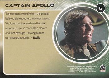 2006 Rittenhouse Battlestar Galactica: Colonial Warriors #6 Captain Apollo Back