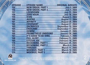 2006 Rittenhouse Stargate SG-1 Season 8 #2 (Title triptych: Carter, O'Neill) Back