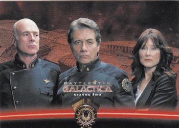2007 Rittenhouse Battlestar Galactica Season Two #2 (title triptych, center) Front