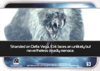 2009 Rittenhouse Star Trek Movie Cards #63 Stranded on Delta Vega, Kirk faces an unlikely Back