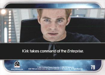 2009 Rittenhouse Star Trek Movie Cards #79 Kirk takes command of the Enterprise. Back