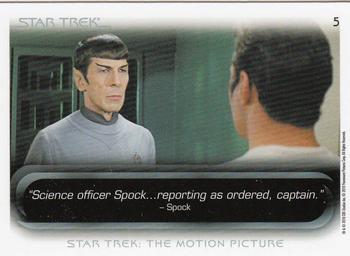 2010 Rittenhouse The Quotable Star Trek Movies #5 James T. Kirk / Spock Back