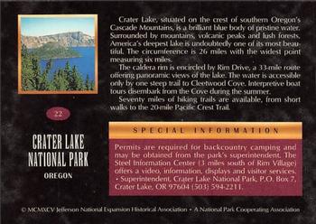1995 National Parks Collection 1st Edition #22 Crater Lake Back