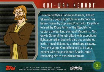 2004 Topps Star Wars: Clone Wars #2 Obi-Wan Kenobi Back