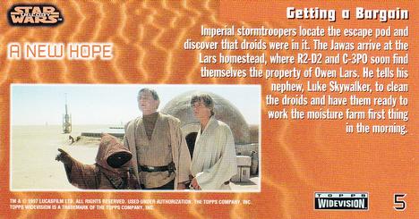 1997 Topps Widevision Star Wars Trilogy (Retail) #5 Look Sir, Droids! Back