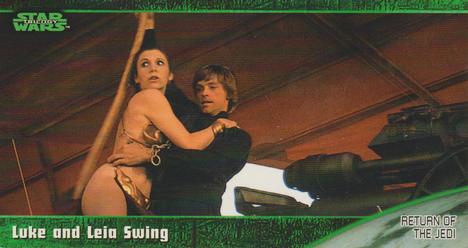 1997 Topps Widevision Star Wars Trilogy (Retail) #56 Luke and Leia Swing Front