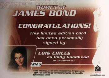 2003 Rittenhouse The Women of James Bond in Motion - Autographs #WA15 Lois Chiles Back
