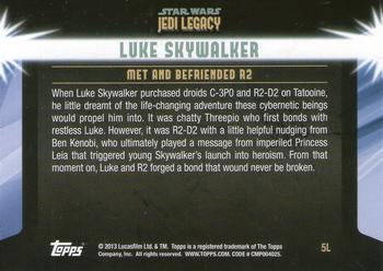 2013 Topps Star Wars: Jedi Legacy - Blue Foil #5L Befriending a Droid / Met and befriended R2 Back