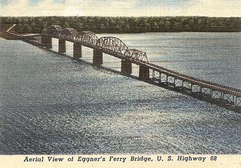 1952 Great Kentucky Dam / Beautiful Kentucky Lake #NNO Aerial View of Eggner's Ferry Bridge, U. S. Highway 68 Front