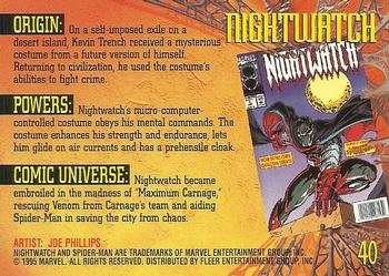 1995 Fleer Ultra Spider-Man - Gold Foil Signature Series #40 Nightwatch Back