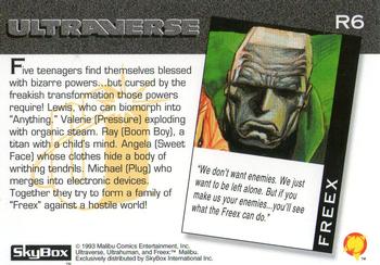 1993 SkyBox Ultraverse - Bonus Rookies #R6 Freex Back