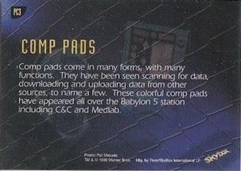 1999 SkyBox Babylon 5: Profiles - The Prop Cage #PC3 Comp Pads Back