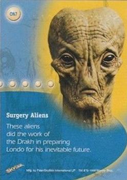 1999 SkyBox Babylon 5: Profiles - The Optic Nerve #ON7 Surgery Aliens Back