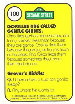 1992 Idolmaker Sesame Street #100 Gorillas are called gentle giants Back