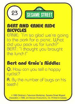 1992 Idolmaker Sesame Street #23 B Bert and Ernie on Bicycles Back