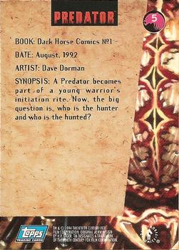 1995 Topps Aliens Predator Universe #5 Dave Dorman Back