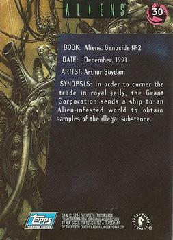 1995 Topps Aliens Predator Universe #30 Arthur Suydam Back
