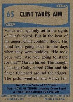 1956 Topps Elvis Presley (Bubbles, R710-1) #65 Clint Takes Aim Back