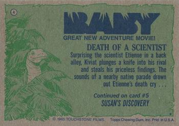 1985 Topps Baby #4 Death of a Scientist Back