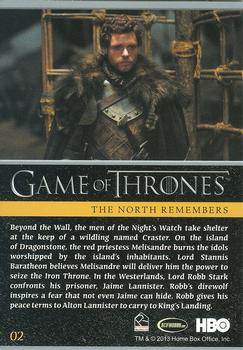 2013 Rittenhouse Game of Thrones Season 2 #02 The North Remembers Back