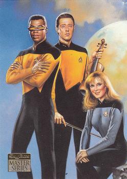 1994 SkyBox Star Trek Master Series - Crew Triptych #F6 The Next Generation Card 3 of 3 Front