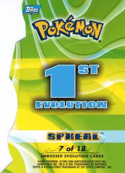 2004 Topps Pokemon Advanced Challenge - Evolution Die Cuts #7 Spheal Back