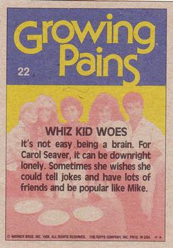 1988 Topps Growing Pains #22 Whiz Kid Woes Back