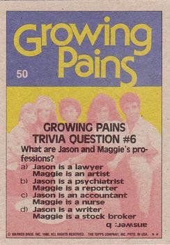 1988 Topps Growing Pains #50 Growing Pains Trivia Question #6 Back
