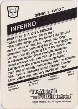 1985 Hasbro Transformers #7 Inferno Back