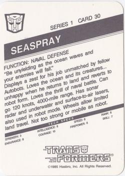 1985 Hasbro Transformers #30 Seaspray Back