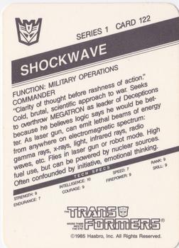 1985 Hasbro Transformers #122 Shockwave Back