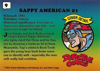 1993 Active Marketing Defective Comics #9 Sappy American Comics No. 1 Back