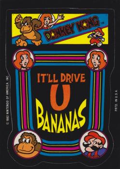 1982 Topps Donkey Kong Stickers #4 It'll Drive U Bananas Front
