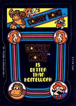 1982 Topps Donkey Kong Stickers #10 Donkey Kong Is Better than Homework Front